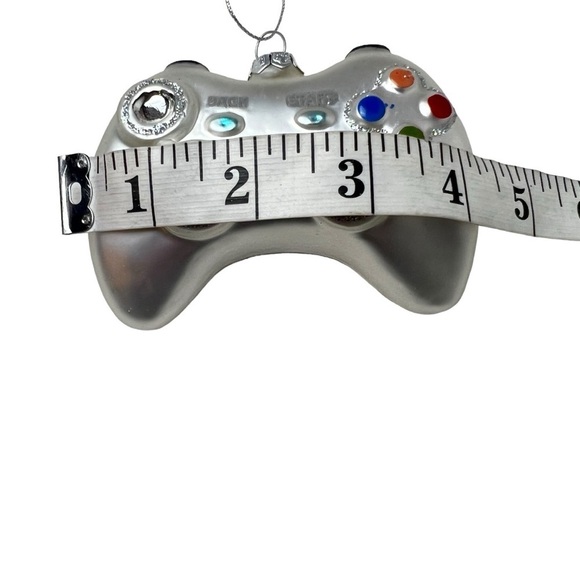 Retro Ornament Gamer Controller Video Game - Blown Glass Glitter Christmas Decor - Picture 3 of 5